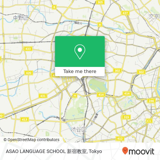 ASAO LANGUAGE SCHOOL 新宿教室 map