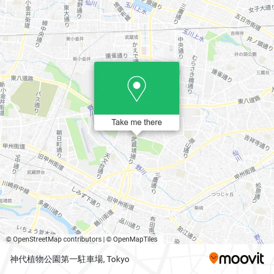 神代植物公園第一駐車場 map