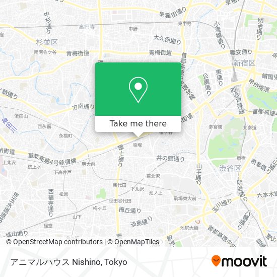 How to get to アニマルハウス Nishino in 杉並区 by Bus or Metro