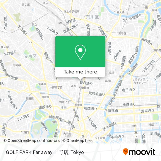 GOLF PARK Far away 上野店 map