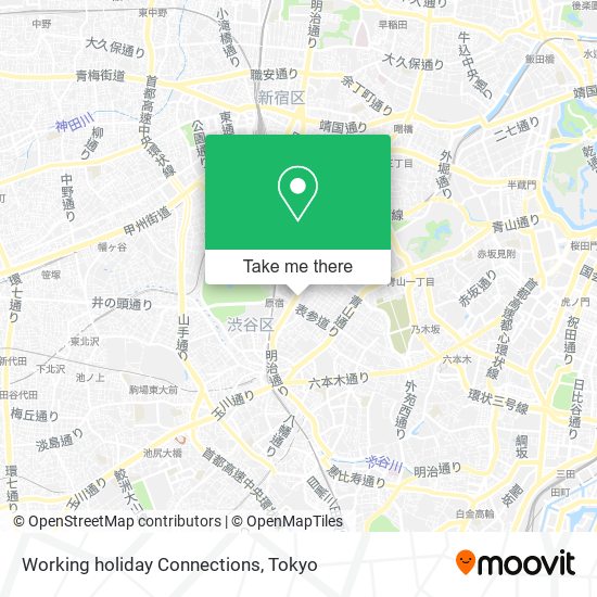 Working holiday Connections map