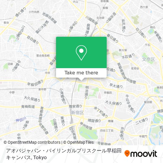 アオバジャパン・バイリンガルプリスクール早稲田キャンパス map