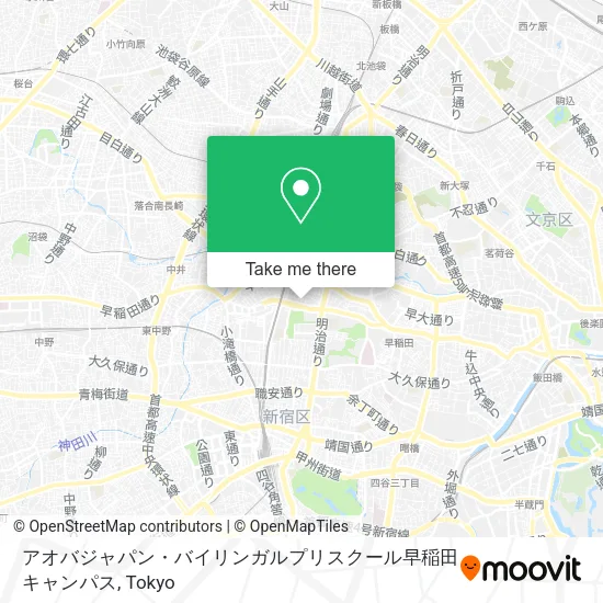 アオバジャパン・バイリンガルプリスクール早稲田キャンパス map