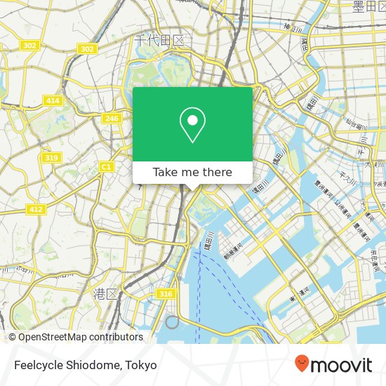 Feelcycle Shiodome map