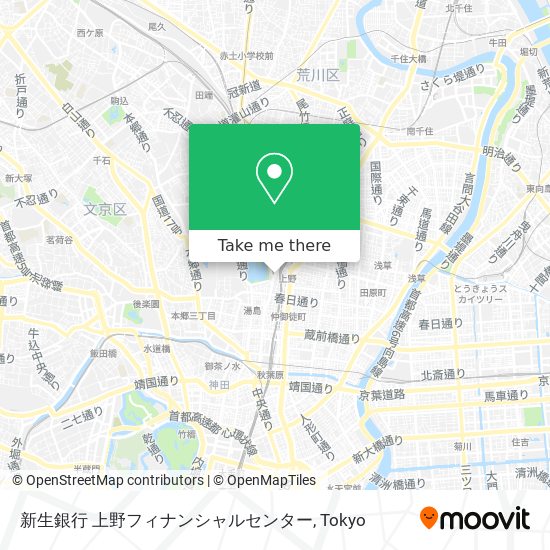 新生銀行 上野フィナンシャルセンター map