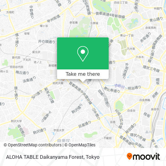 ALOHA TABLE Daikanyama Forest map