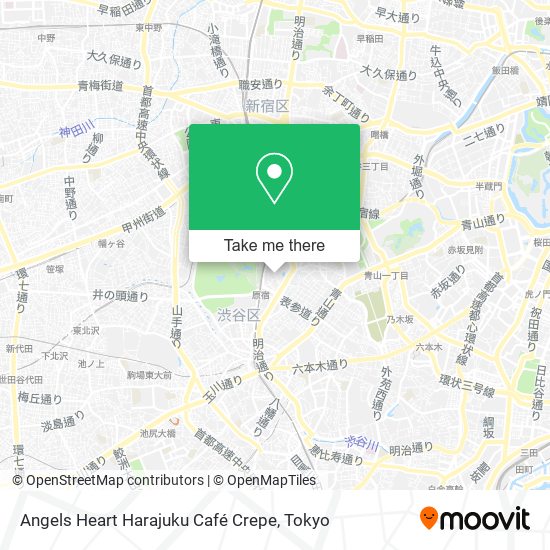 Angels Heart Harajuku Café Crepe map