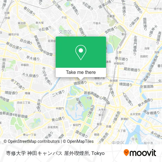専修大学 神田キャンパス 屋外喫煙所 map