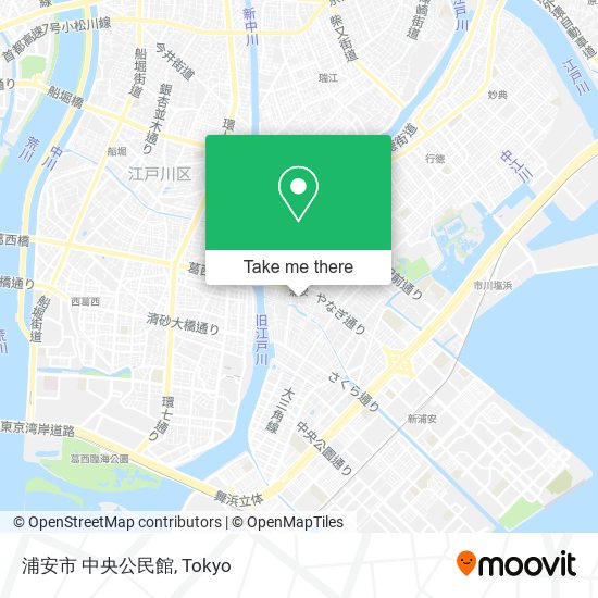 浦安市 中央公民館 map