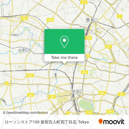 ローソンストア100 新宿百人町四丁目店 map