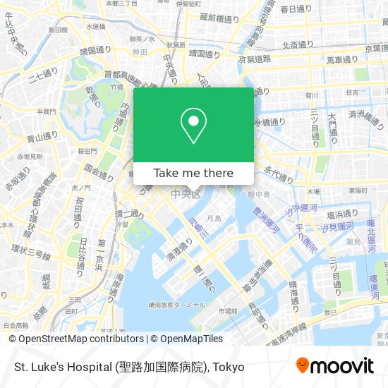 St. Luke's Hospital (聖路加国際病院) map
