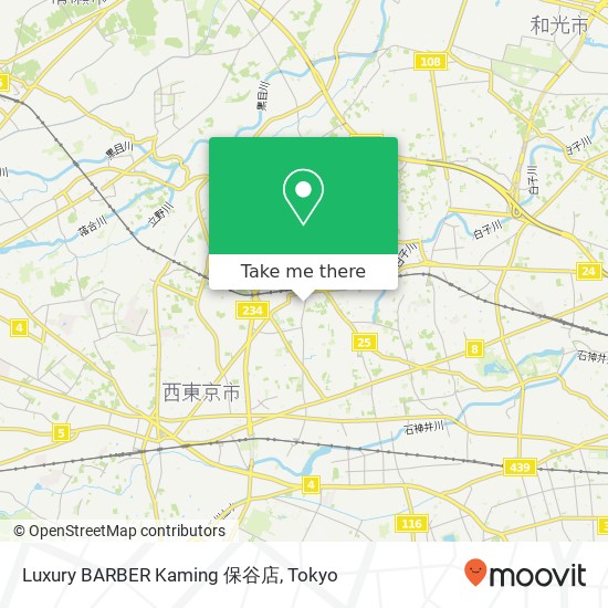Luxury BARBER Kaming 保谷店 map