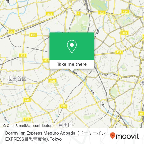 Dormy Inn Express Meguro Aobadai (ドーミーインEXPRESS目黒青葉台) map