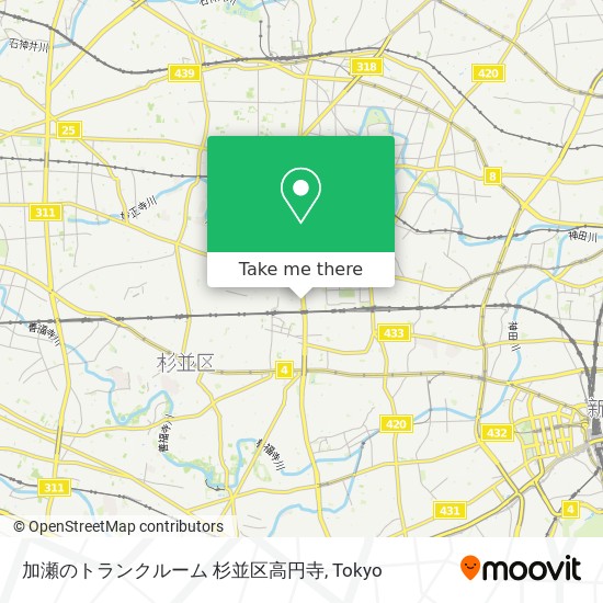 加瀬のトランクルーム 杉並区高円寺 map