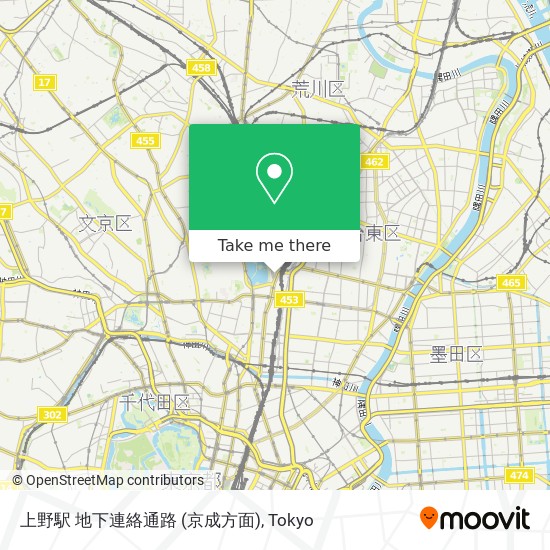 上野駅 地下連絡通路 (京成方面) map