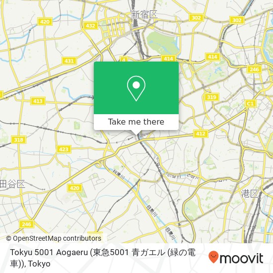 Tokyu 5001 Aogaeru (東急5001 青ガエル (緑の電車)) map