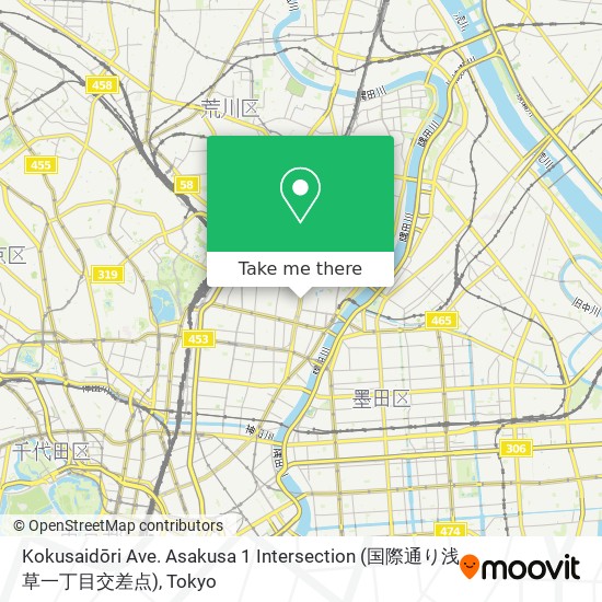 Kokusaidōri Ave. Asakusa 1 Intersection (国際通り浅草一丁目交差点) map