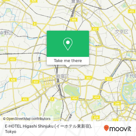 E-HOTEL Higashi Shinjuku (イーホテル東新宿) map