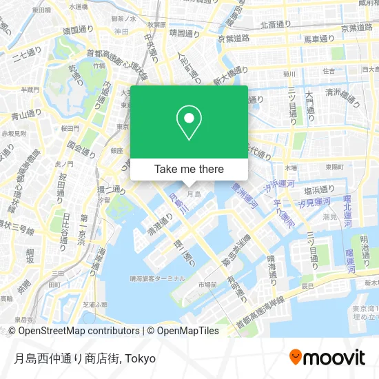 月島西仲通り商店街 map