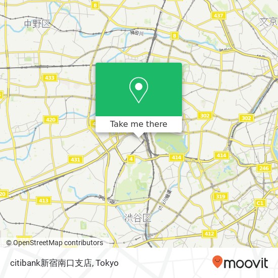 citibank新宿南口支店 map