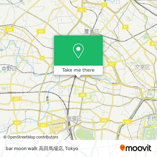 bar moon walk 高田馬場店 map