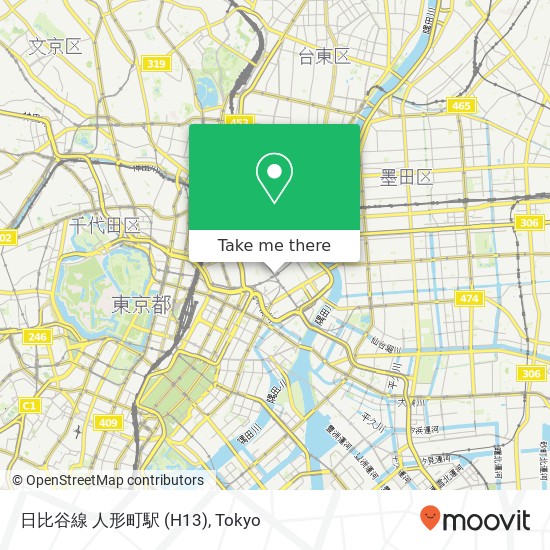 日比谷線 人形町駅 (H13) map