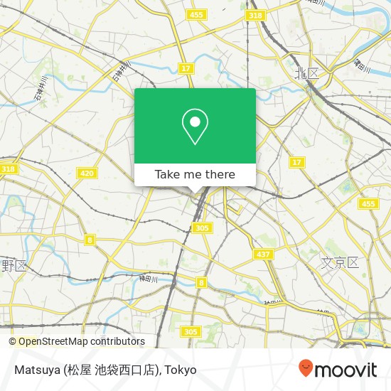 Matsuya (松屋 池袋西口店) map
