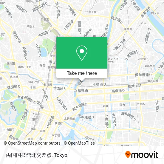 両国国技館北交差点 map