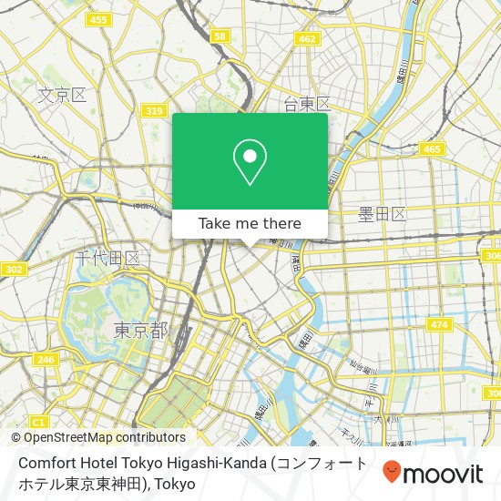 Comfort Hotel Tokyo Higashi-Kanda (コンフォートホテル東京東神田) map