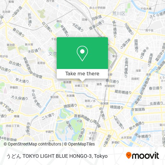 うどん TOKYO LIGHT BLUE HONGO-3 map