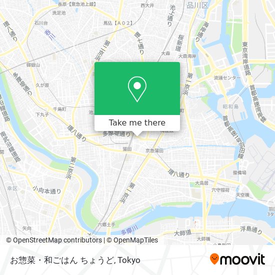 怎樣搭地鐵 或 巴士去大田区的お惣菜 和ごはん ちょうど