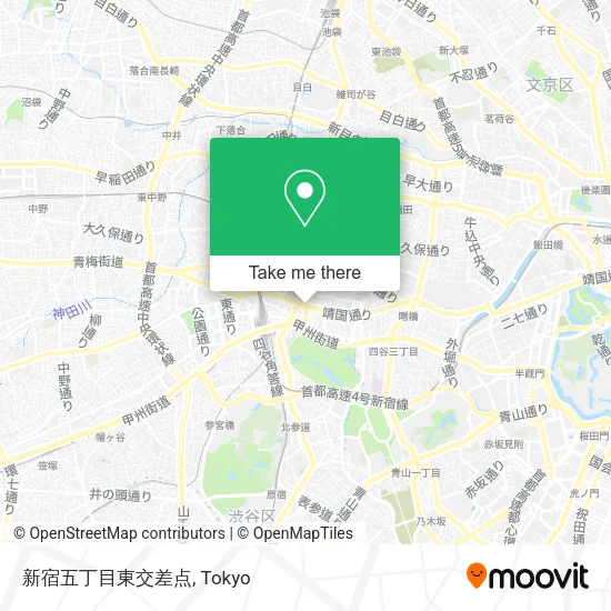 新宿五丁目東交差点 map
