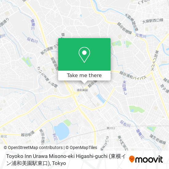 Toyoko Inn Urawa Misono-eki Higashi-guchi (東横イン浦和美園駅東口) map