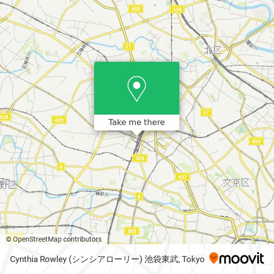 怎樣搭地鐵或巴士去豊島区的cynthia Rowley シンシアローリー 池袋東武 Moovit