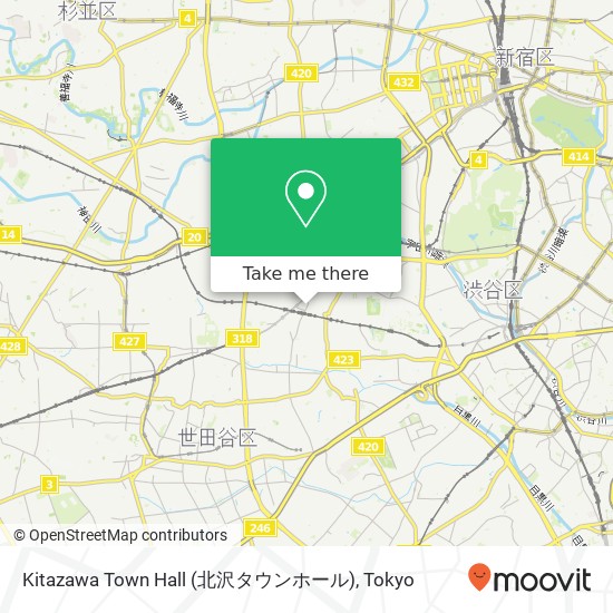 Kitazawa Town Hall (北沢タウンホール) map