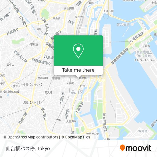 仙台坂バス停 map