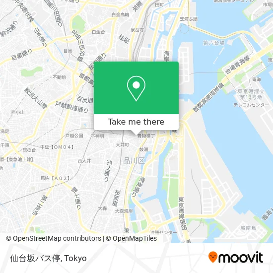 仙台坂バス停 map