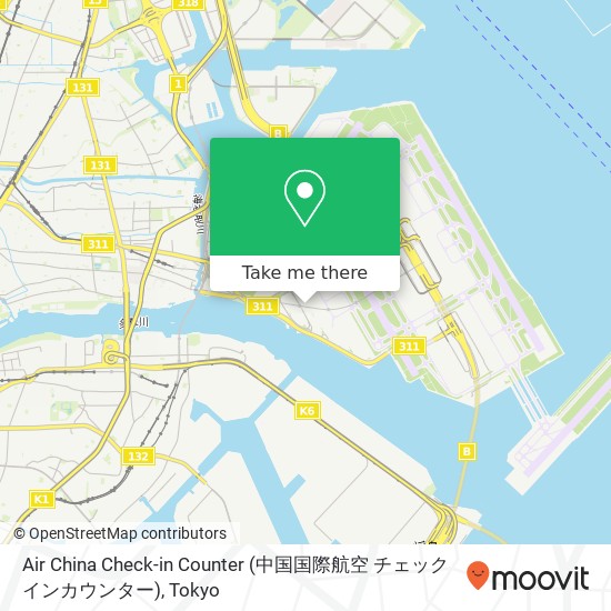 Air China Check-in Counter (中国国際航空 チェックインカウンター) map