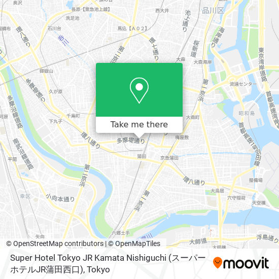 Super Hotel Tokyo JR Kamata Nishiguchi (スーパーホテルJR蒲田西口) map