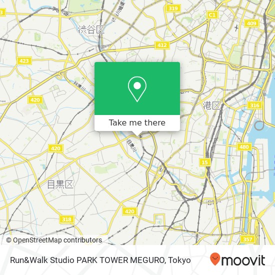 Run&Walk Studio PARK TOWER MEGURO map