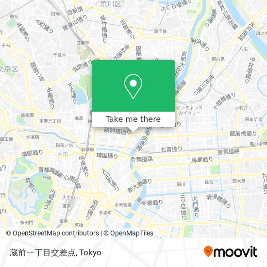 Kuramae 1-Chome Intersection map