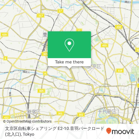 文京区自転車シェアリング E2-10.音羽パークロード(北入口) map