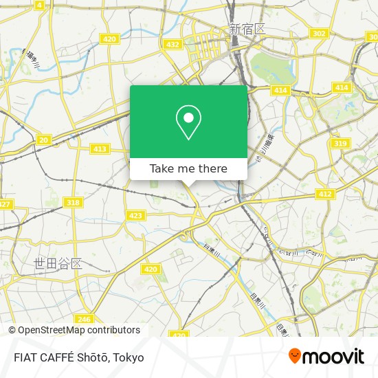 FIAT CAFFÉ Shōtō map