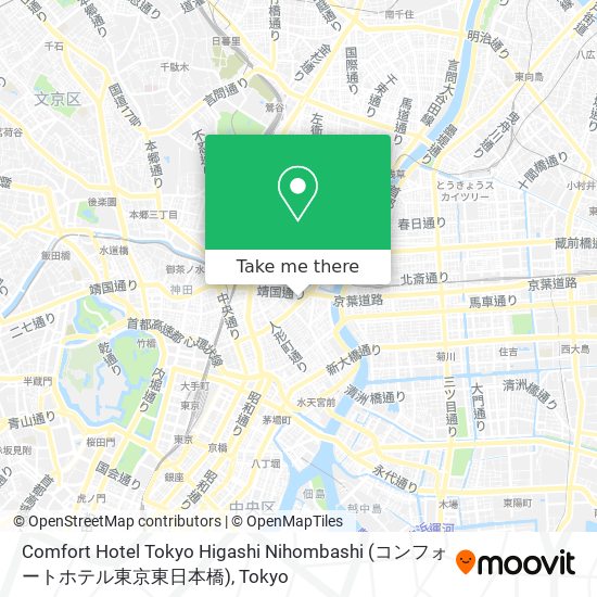 Comfort Hotel Tokyo Higashi Nihombashi (コンフォートホテル東京東日本橋) map