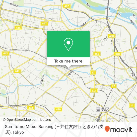 Sumitomo Mitsui Banking (三井住友銀行 ときわ台支店) map