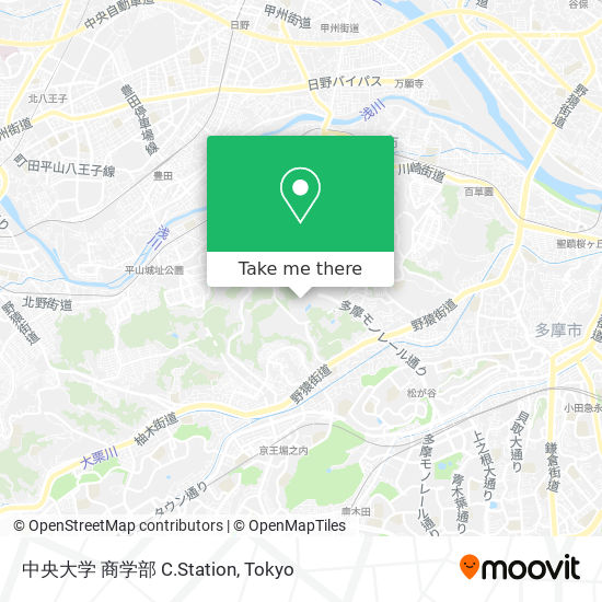 怎樣搭巴士或地鐵去日野市的中央大学商学部c Station