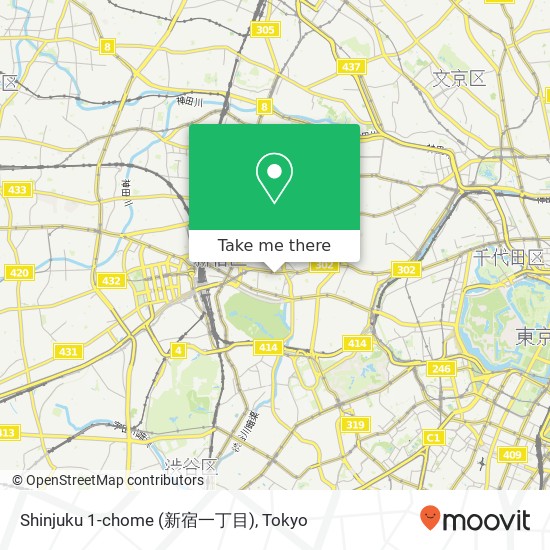 Shinjuku 1-chome (新宿一丁目) map