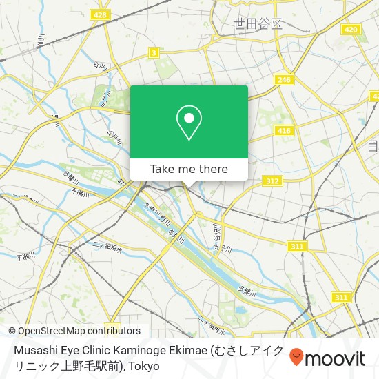 Musashi Eye Clinic Kaminoge Ekimae (むさしアイクリニック上野毛駅前) map