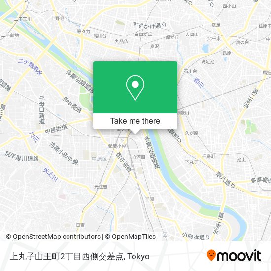 上丸子山王町2丁目西側交差点 map