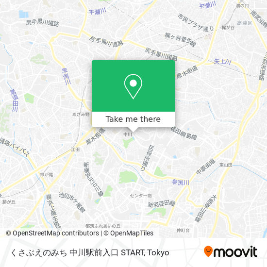 くさぶえのみち 中川駅前入口 START map